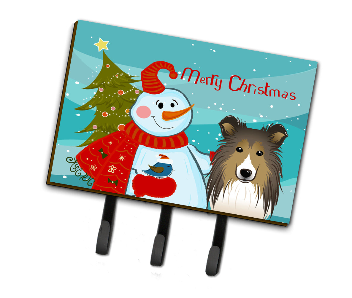 Snowman with Sheltie Leash or Key Holder BB1862TH68