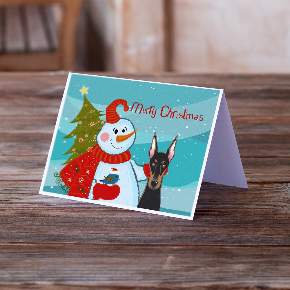 Buy this Snowman with Doberman Greeting Cards and Envelopes Pack of 8