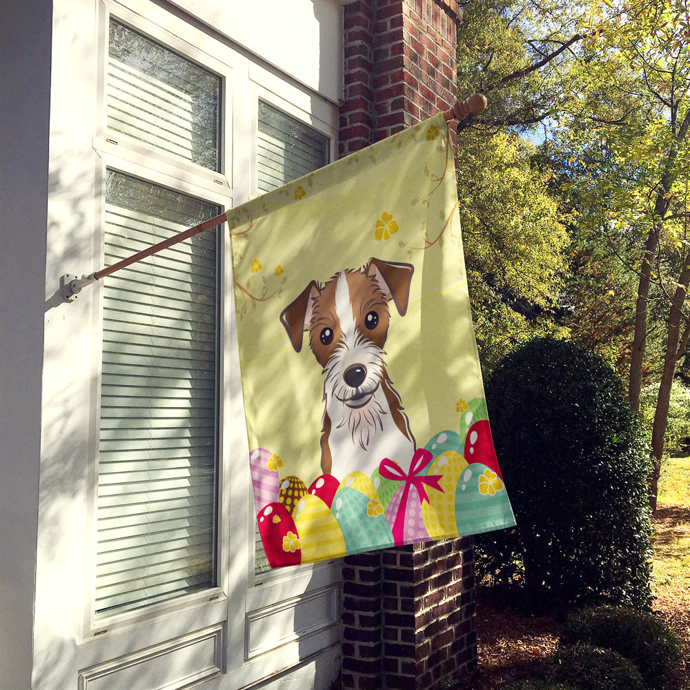 Jack Russell Terrier Easter Egg Hunt Flag Canvas House Size BB1884CHF