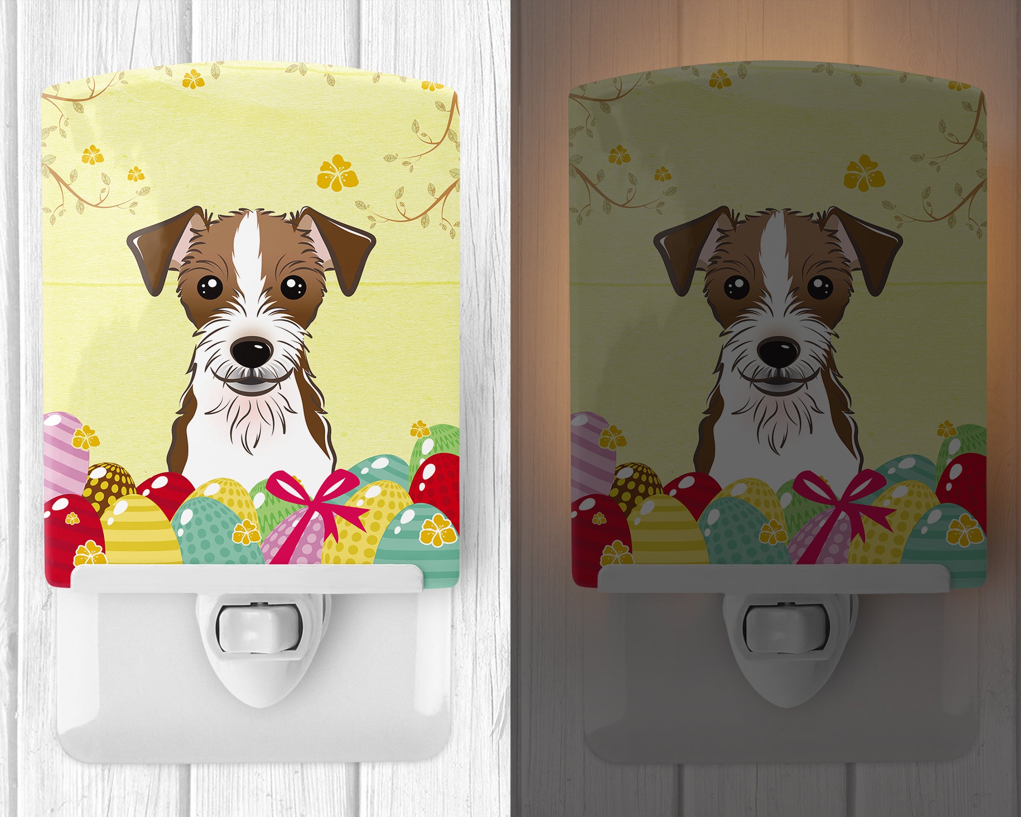 Jack Russell Terrier Easter Egg Hunt Ceramic Night Light BB1884CNL - the-store.com
