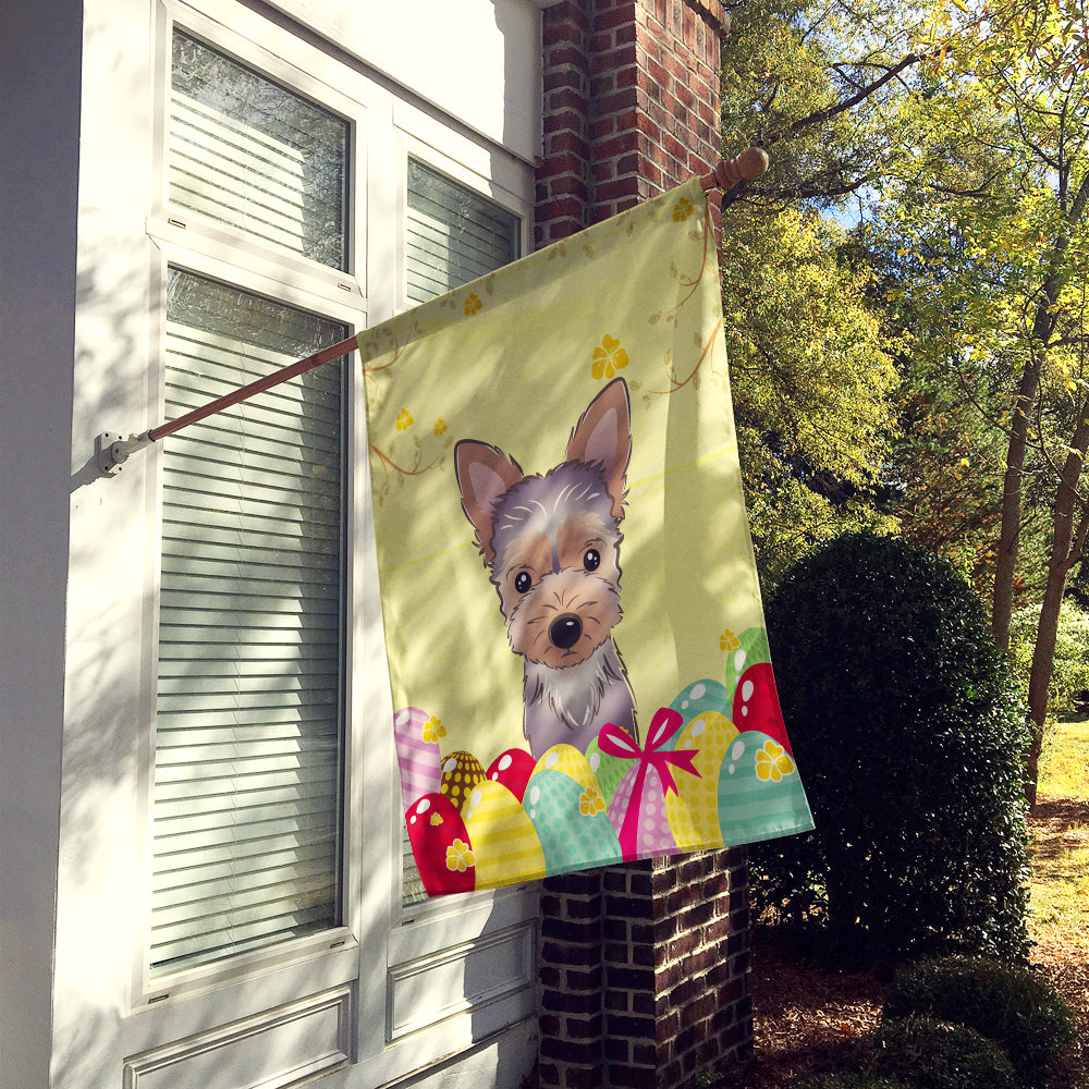 Yorkie Puppy Easter Egg Hunt Flag Canvas House Size BB1914CHF