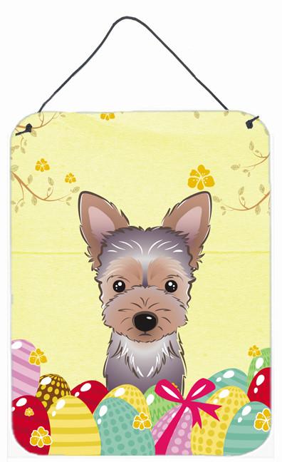 Yorkie Puppy Easter Egg Hunt Wall or Door Hanging Prints BB1914DS1216 by Caroline's Treasures