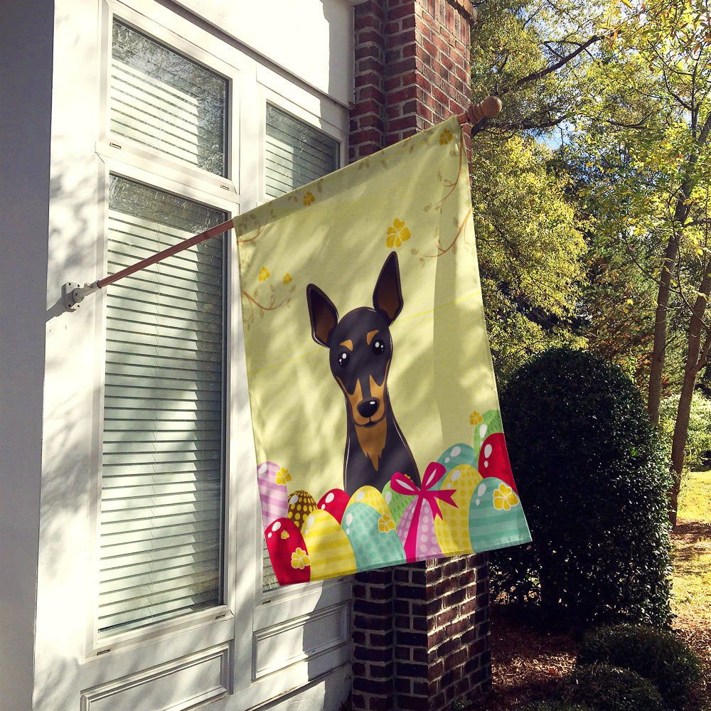 Min Pin Easter Egg Hunt Flag Canvas House Size BB1922CHF