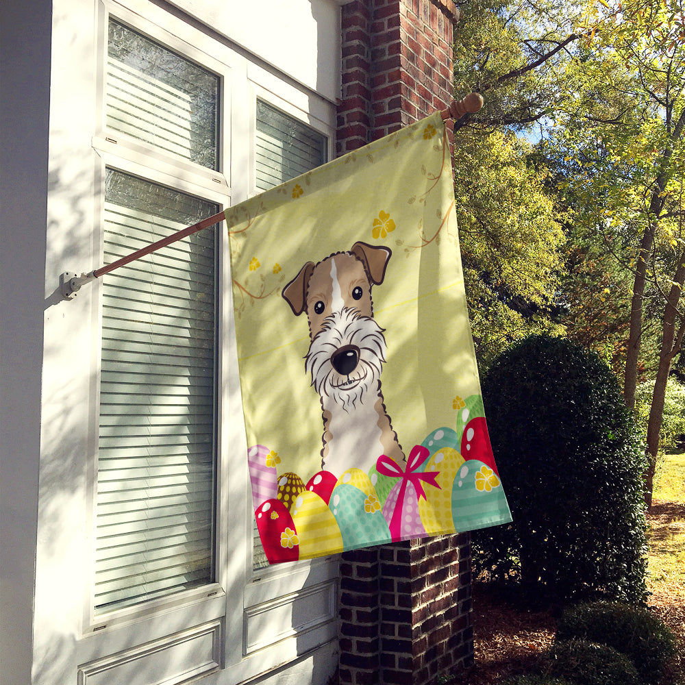 Wire Haired Fox Terrier Easter Egg Hunt Flag Canvas House Size BB1929CHF