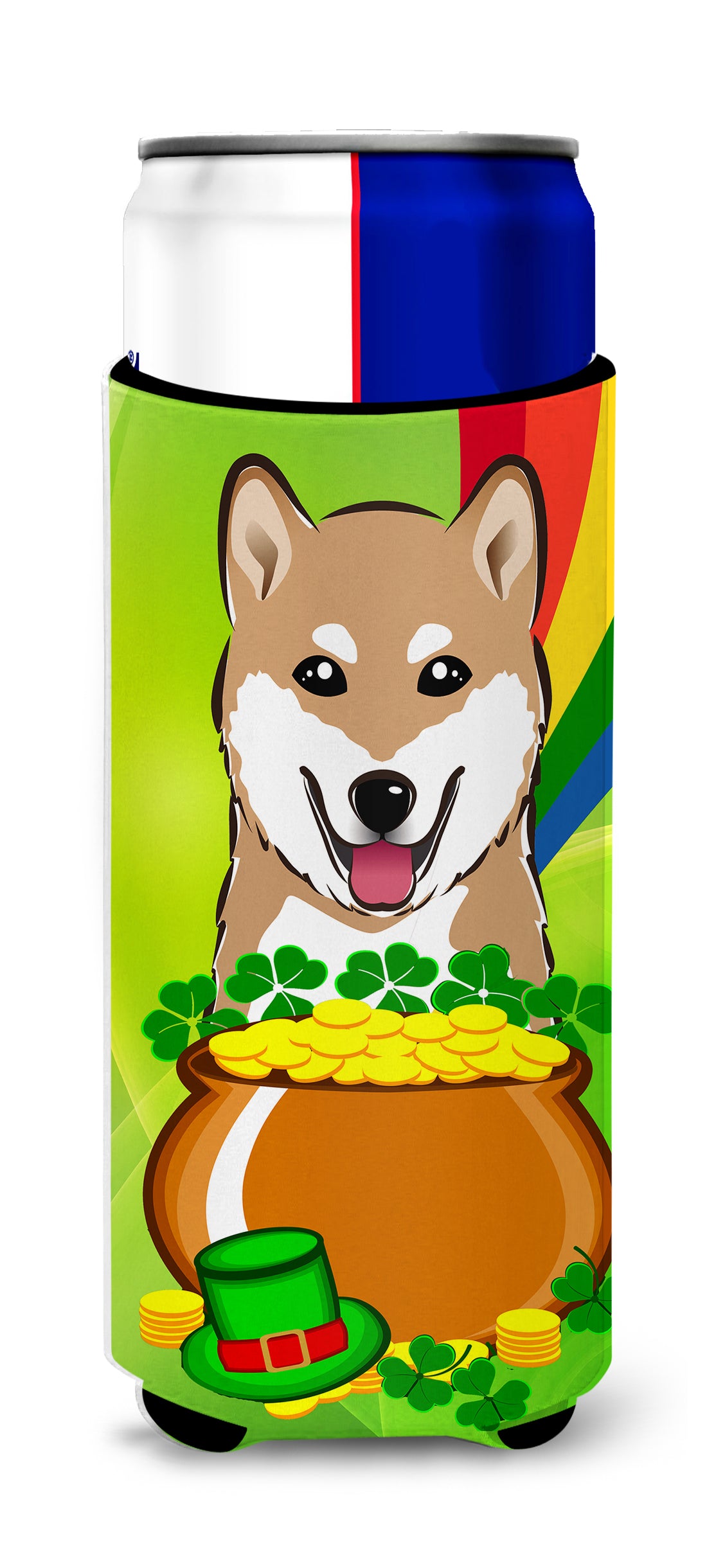Shiba Inu St. Patrick's Day  Ultra Beverage Insulator for slim cans BB1969MUK
