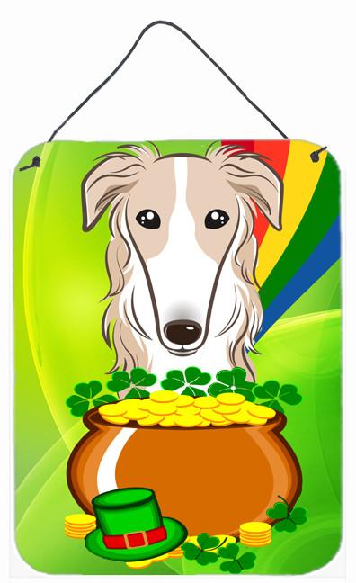 Borzoi St. Patrick's Day Wall or Door Hanging Prints BB1972DS1216 by Caroline's Treasures