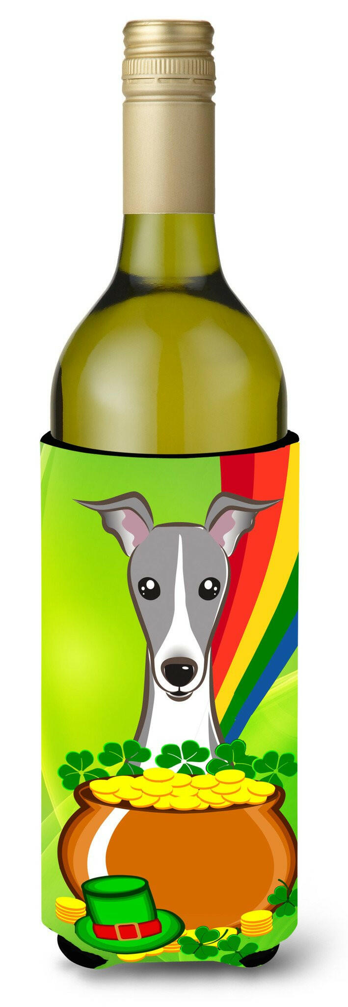 Italian Greyhound St. Patrick's Day Wine Bottle Beverage Insulator Hugger BB1980LITERK by Caroline's Treasures