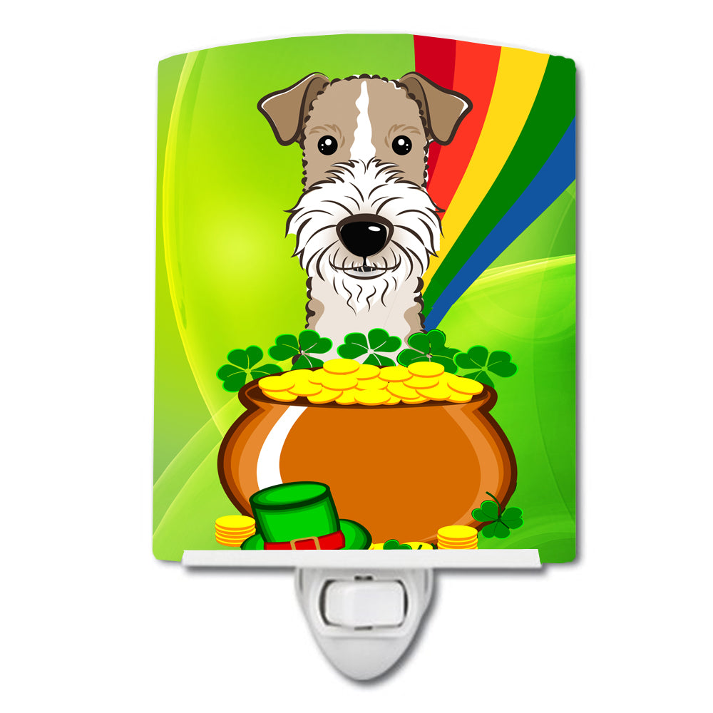 Wire Haired Fox Terrier St. Patrick's Day Ceramic Night Light BB1991CNL - the-store.com