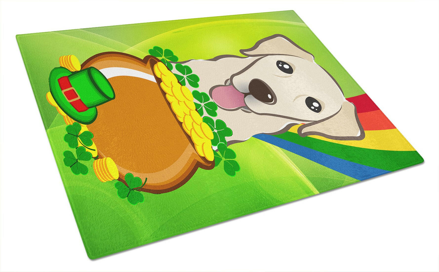 Golden Retriever St. Patrick's Day Glass Cutting Board Large BB1996LCB by Caroline's Treasures
