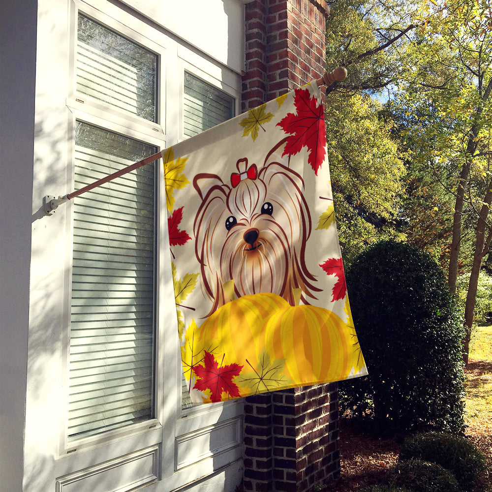 Yorkie Yorkshire Terrier Thanksgiving Flag Canvas House Size BB2010CHF