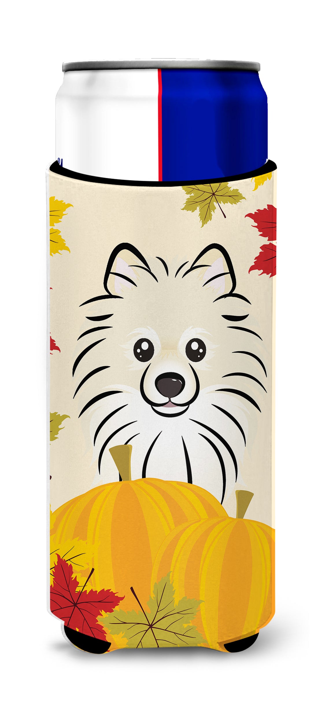 Pomeranian Thanksgiving  Ultra Beverage Insulator for slim cans BB2013MUK  the-store.com.