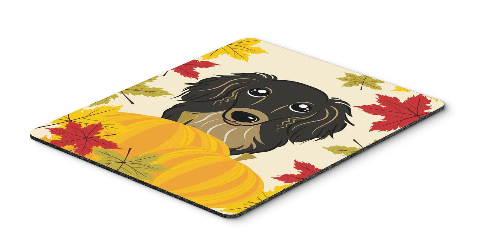 Longhair Black and Tan Dachshund Thanksgiving Mouse Pad, Hot Pad or Trivet BB2019MP by Caroline's Treasures