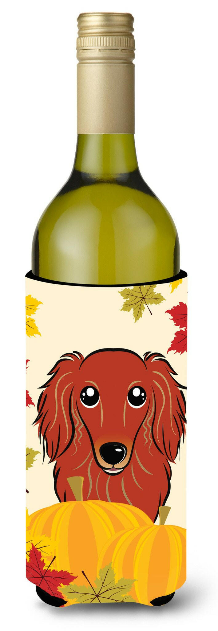 Longhair Red Dachshund Thanksgiving Wine Bottle Beverage Insulator Hugger BB2020LITERK by Caroline's Treasures