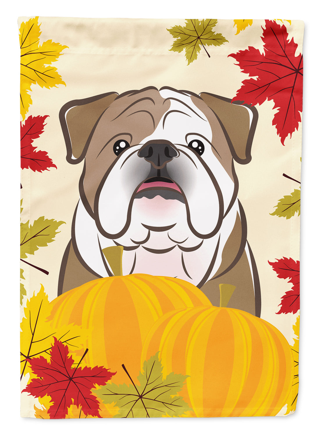 English Bulldog Thanksgiving Flag Canvas House Size BB2025CHF