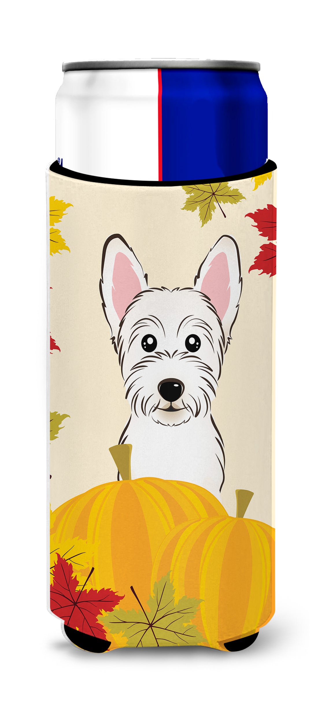 Westie Thanksgiving  Ultra beverage Insulator for slim cans BB2032MUK