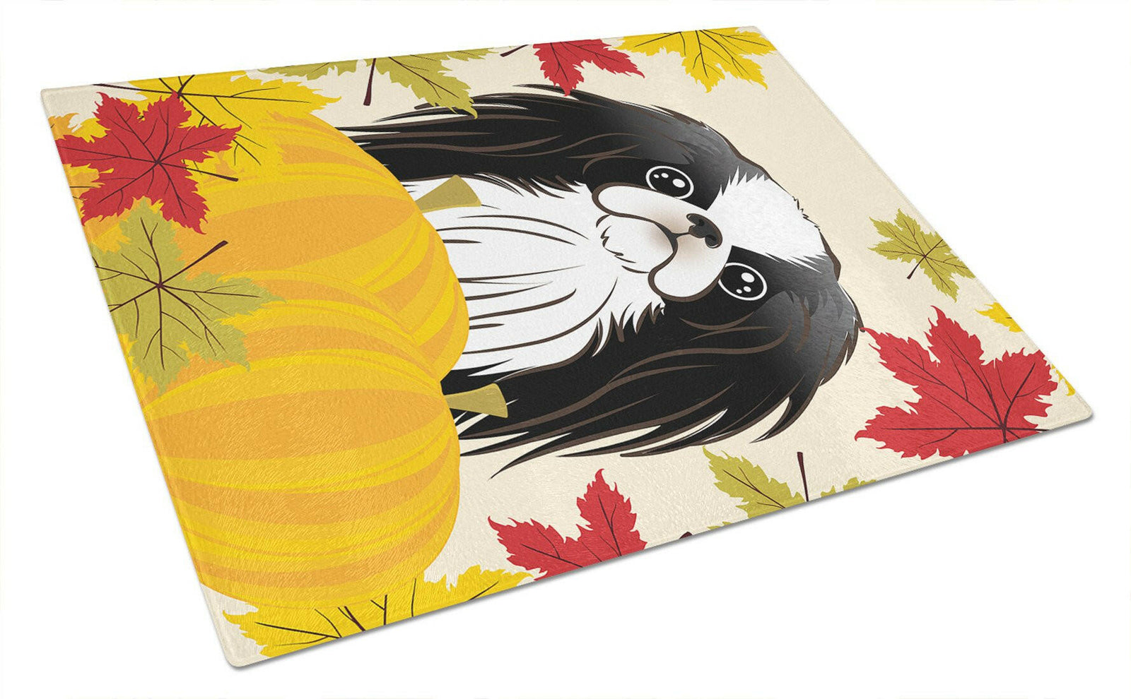 Japanese Chin Thanksgiving Glass Cutting Board Large BB2036LCB by Caroline's Treasures