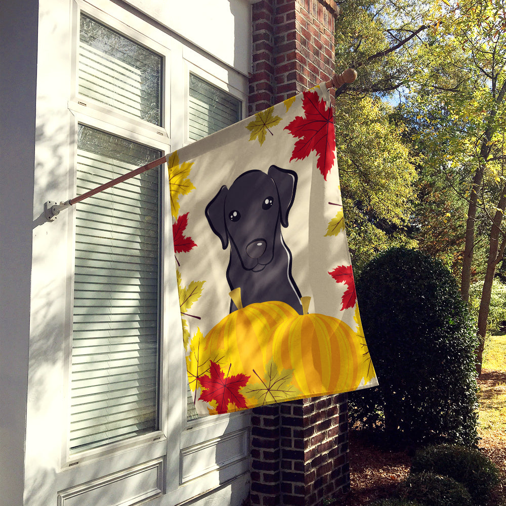 Black Labrador Thanksgiving Flag Canvas House Size BB2041CHF