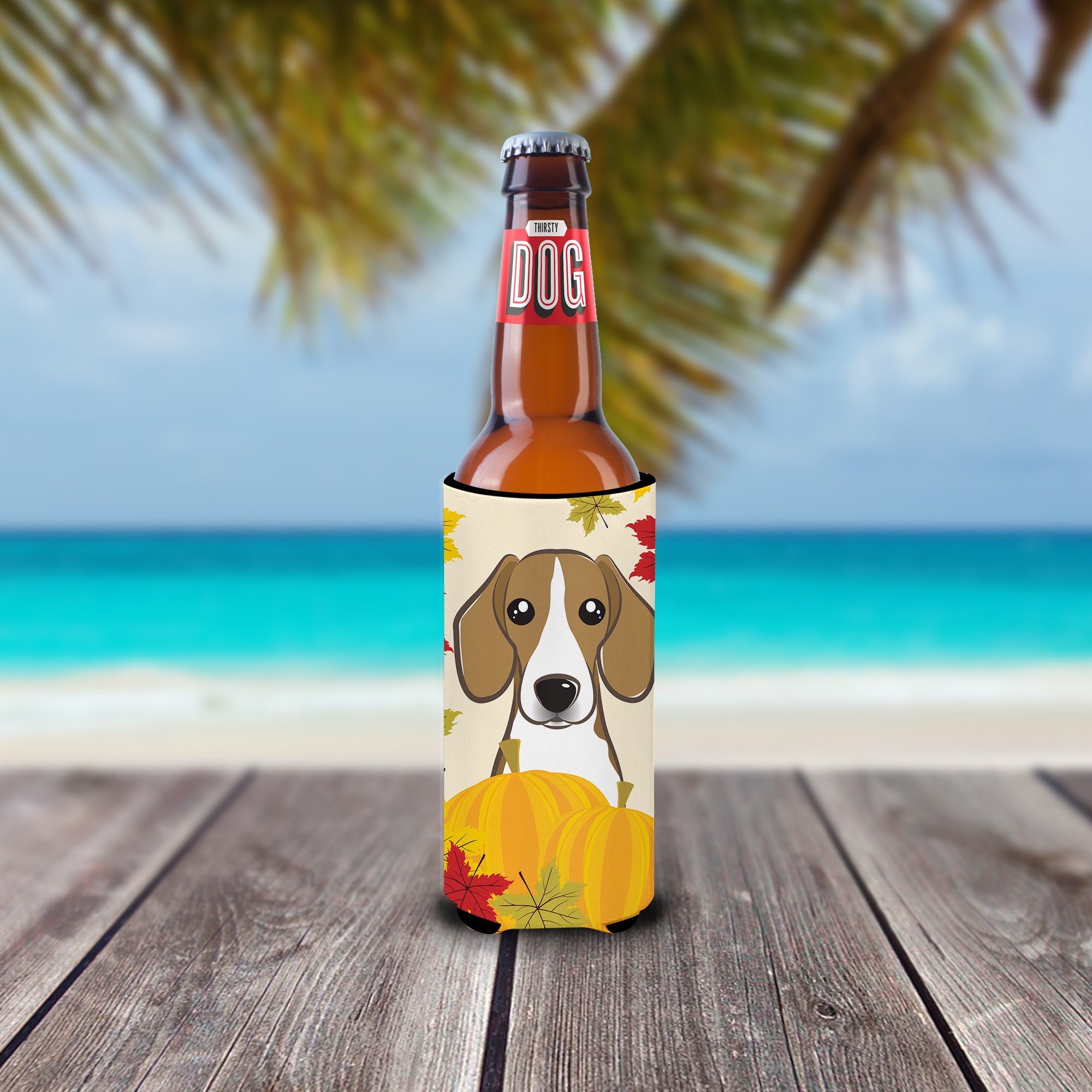 Beagle Thanksgiving  Ultra Beverage Insulator for slim cans BB2045MUK  the-store.com.