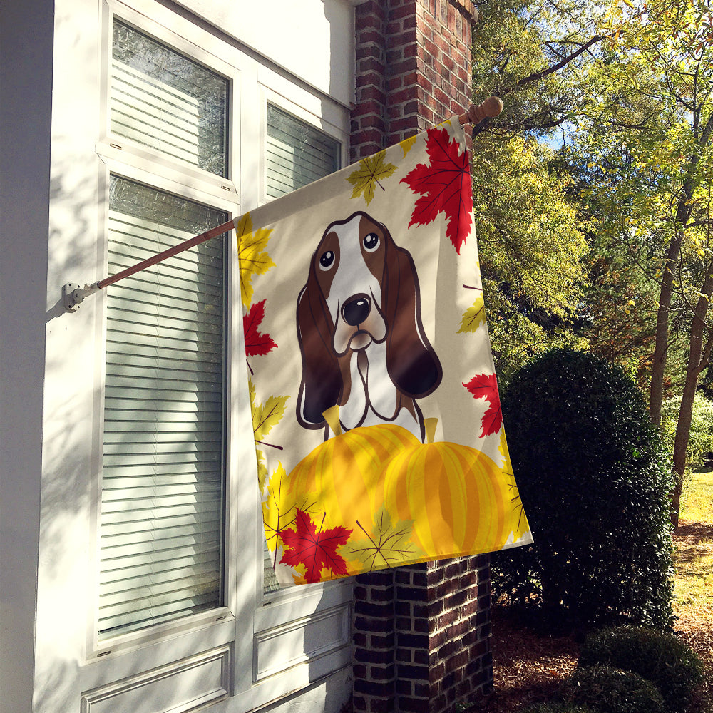 Basset Hound Thanksgiving Flag Canvas House Size BB2049CHF