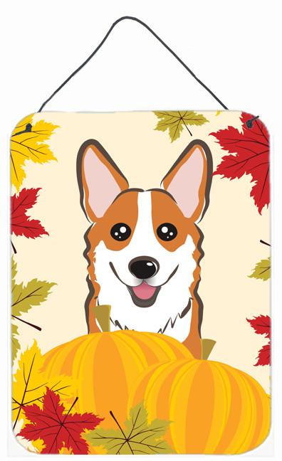 Red Corgi Thanksgiving Wall or Door Hanging Prints BB2060DS1216 by Caroline's Treasures