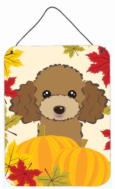 Chocolate Brown Poodle Thanksgiving Wall or Door Hanging Prints BB2062DS1216 by Caroline's Treasures