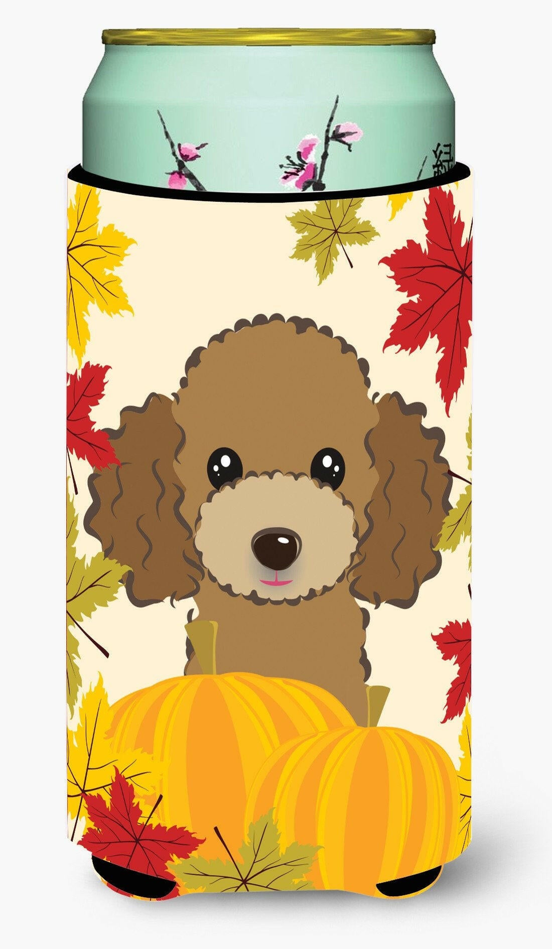 Chocolate Brown Poodle Thanksgiving Tall Boy Beverage Insulator  Hugger BB2062TBC by Caroline's Treasures