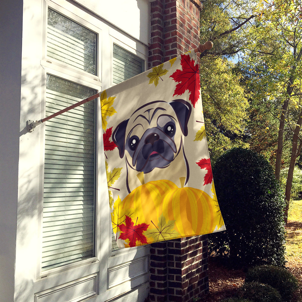 Fawn Pug Thanksgiving Flag Canvas House Size BB2068CHF