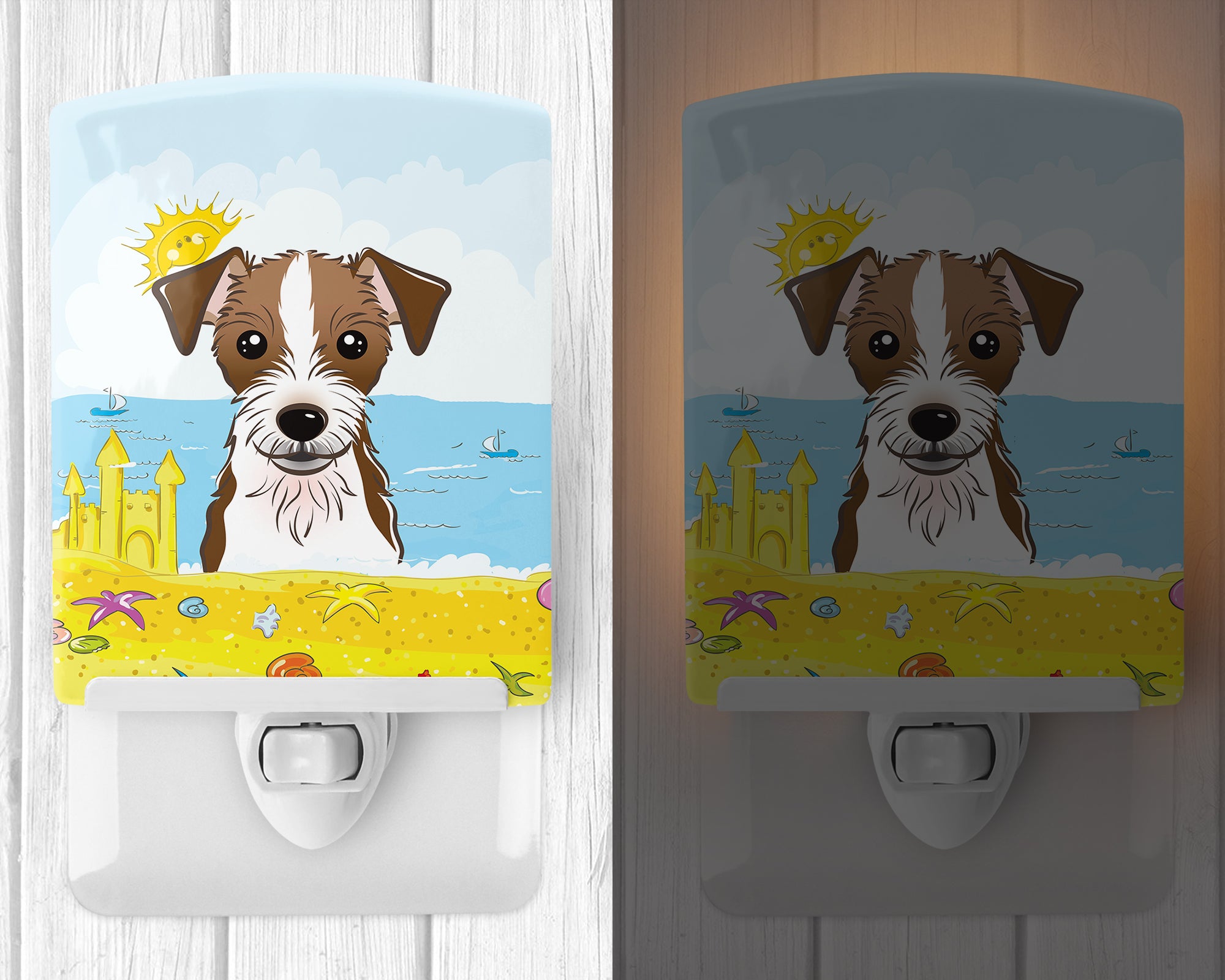 Jack Russell Terrier Summer Beach Ceramic Night Light BB2070CNL - the-store.com