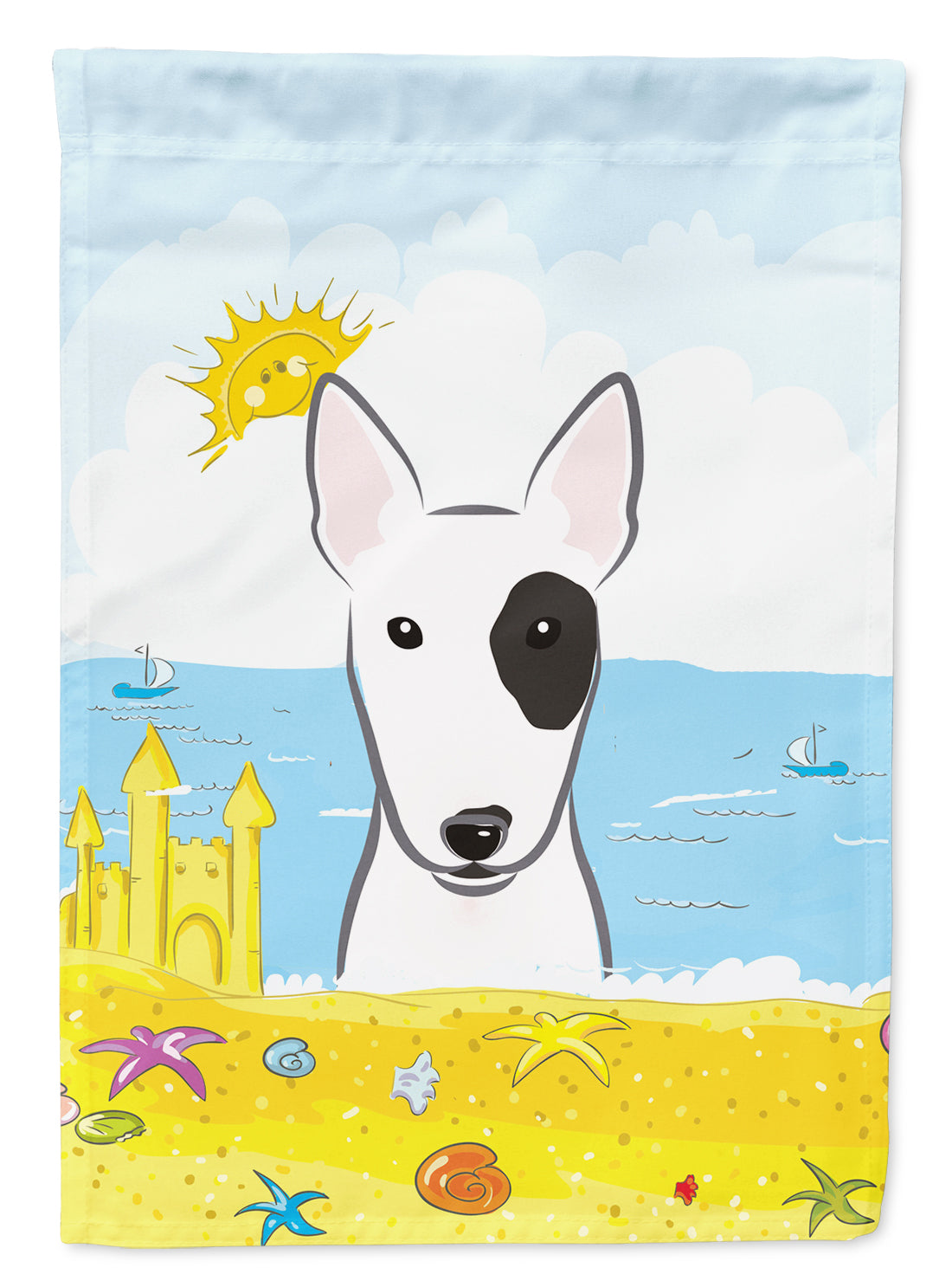 Bull Terrier Summer Beach Flag Garden Size BB2077GF.