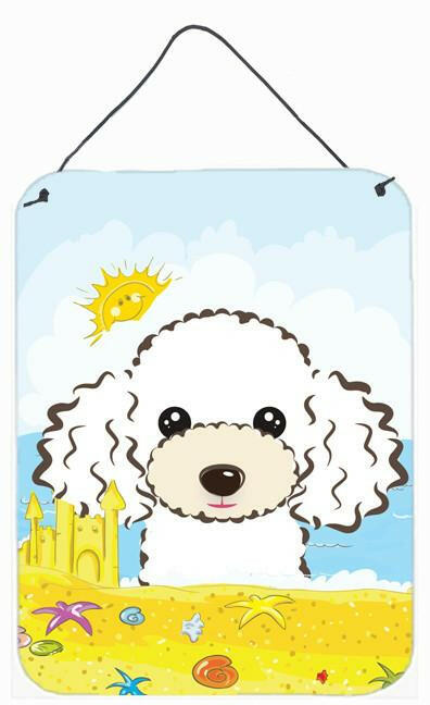 White Poodle Summer Beach Wall or Door Hanging Prints BB2125DS1216 by Caroline's Treasures