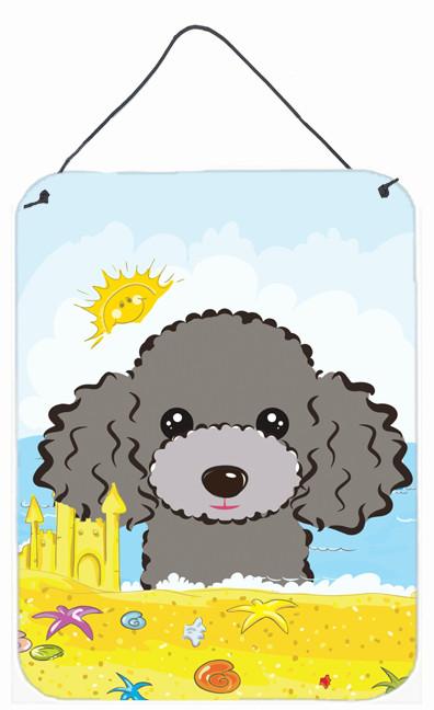 Silver Gray Poodle Summer Beach Wall or Door Hanging Prints BB2127DS1216 by Caroline's Treasures