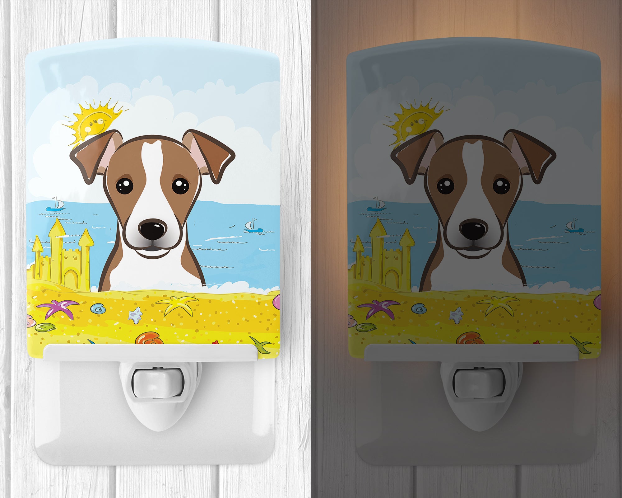 Jack Russell Terrier Summer Beach Ceramic Night Light BB2128CNL - the-store.com