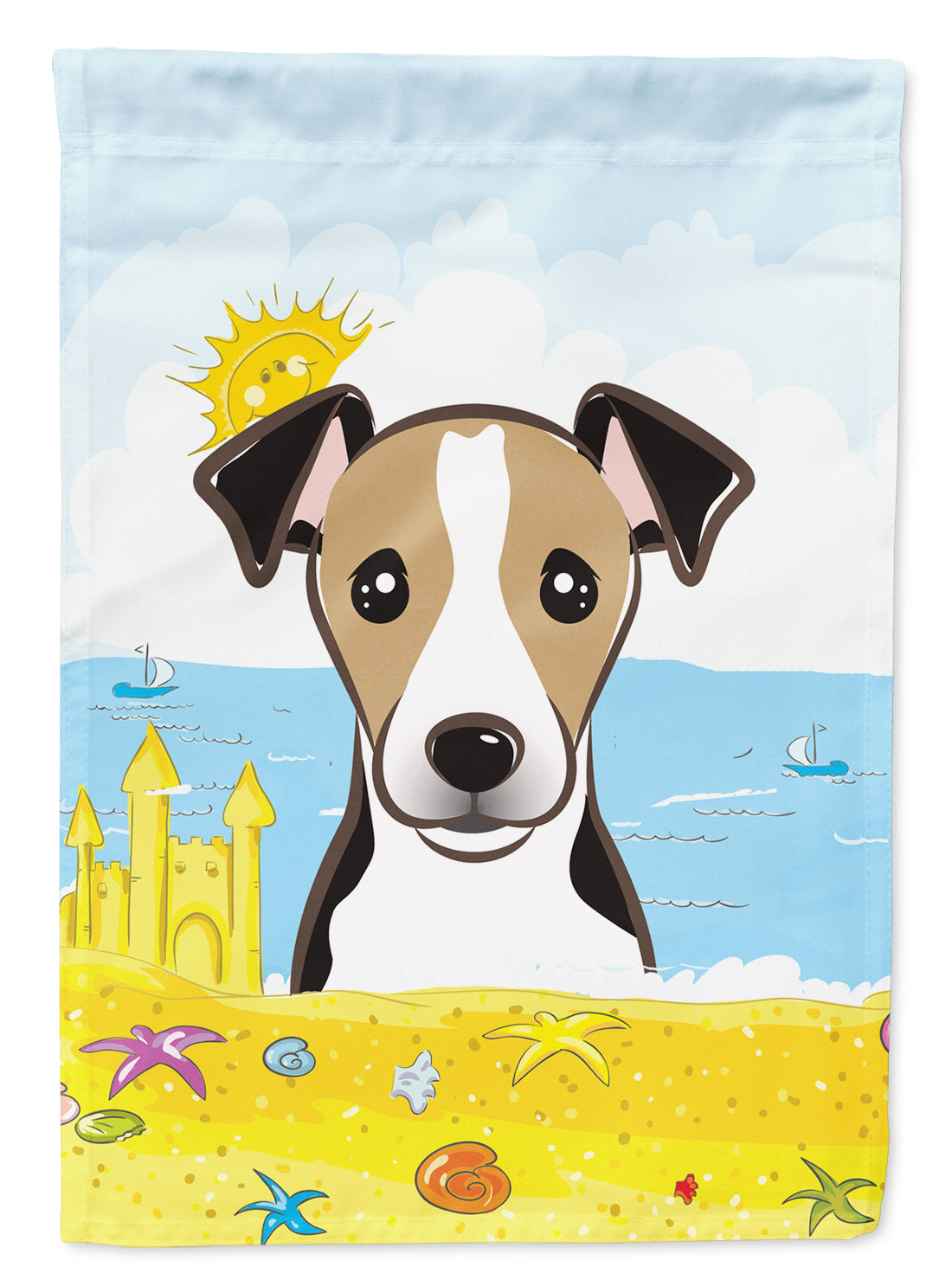 Jack Russell Terrier Summer Beach Flag Garden Size BB2129GF.