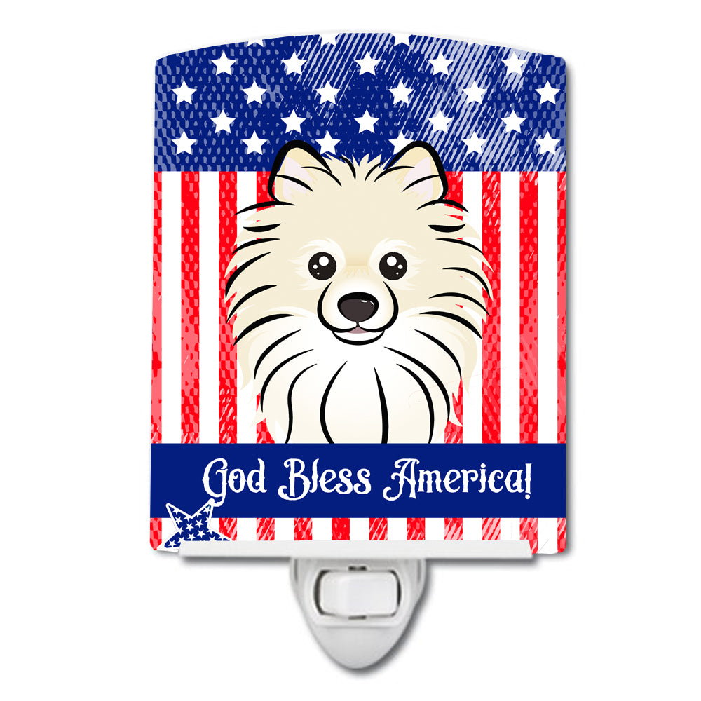 American Flag and Pomeranian Ceramic Night Light BB2137CNL - the-store.com