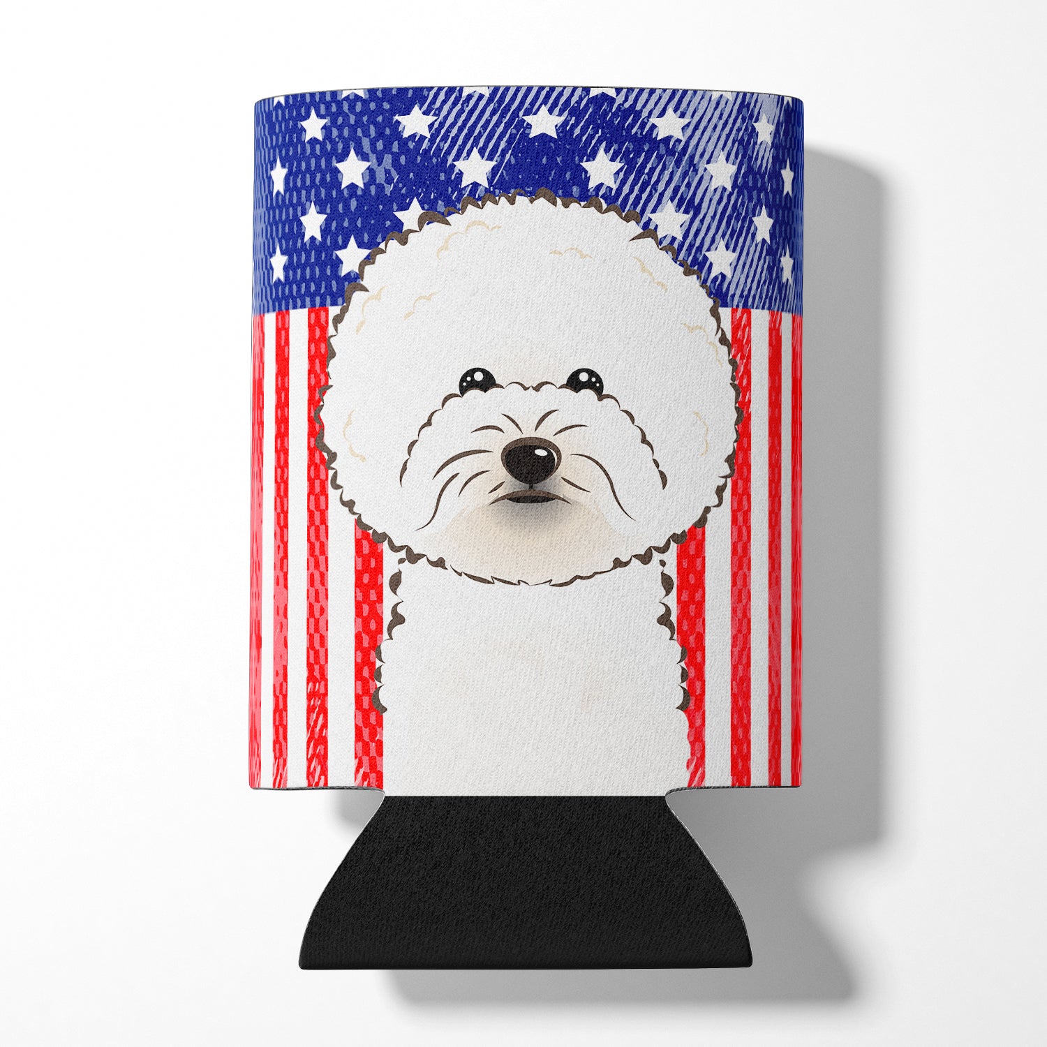 American Flag and Bichon Frise Can or Bottle Hugger BB2147CC.