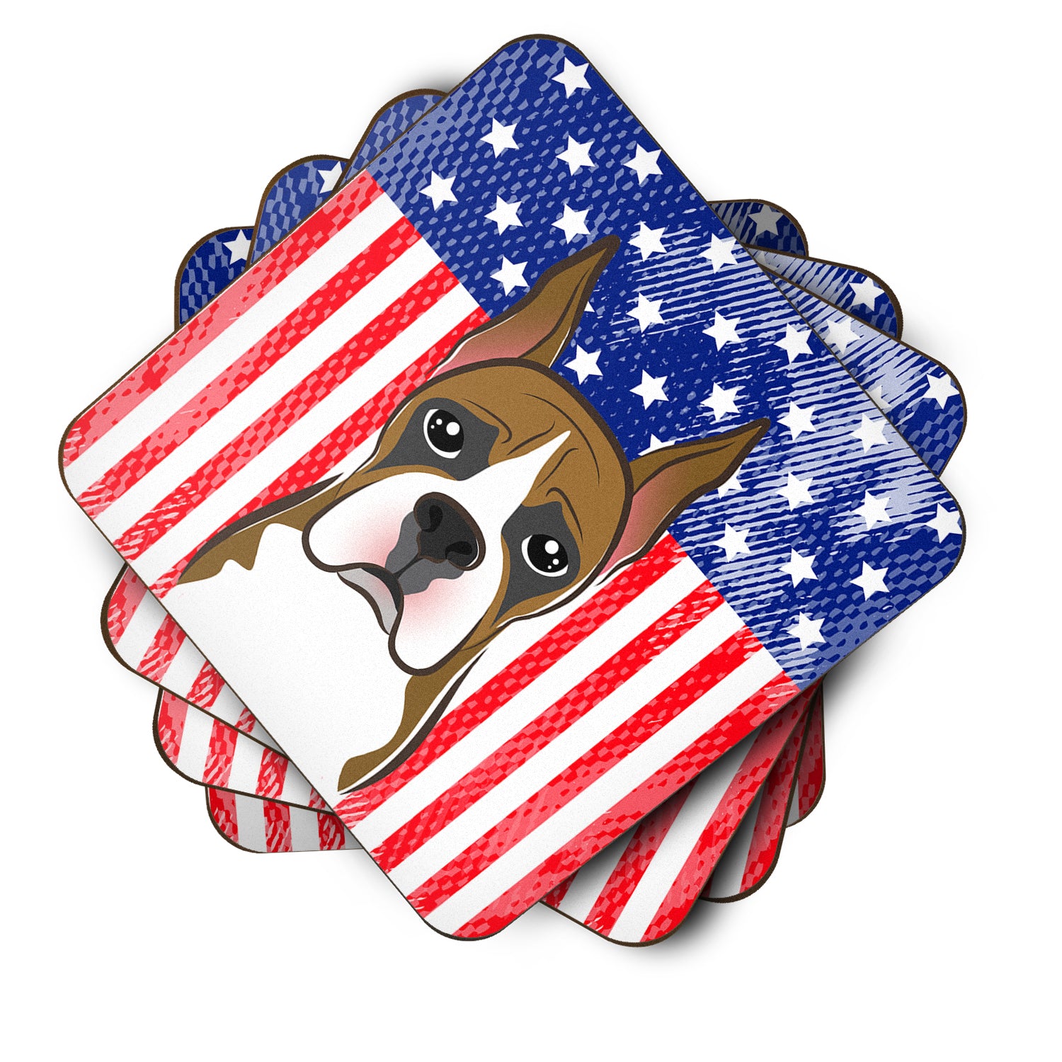 American Flag and Boxer Foam Coaster Set of 4 - the-store.com