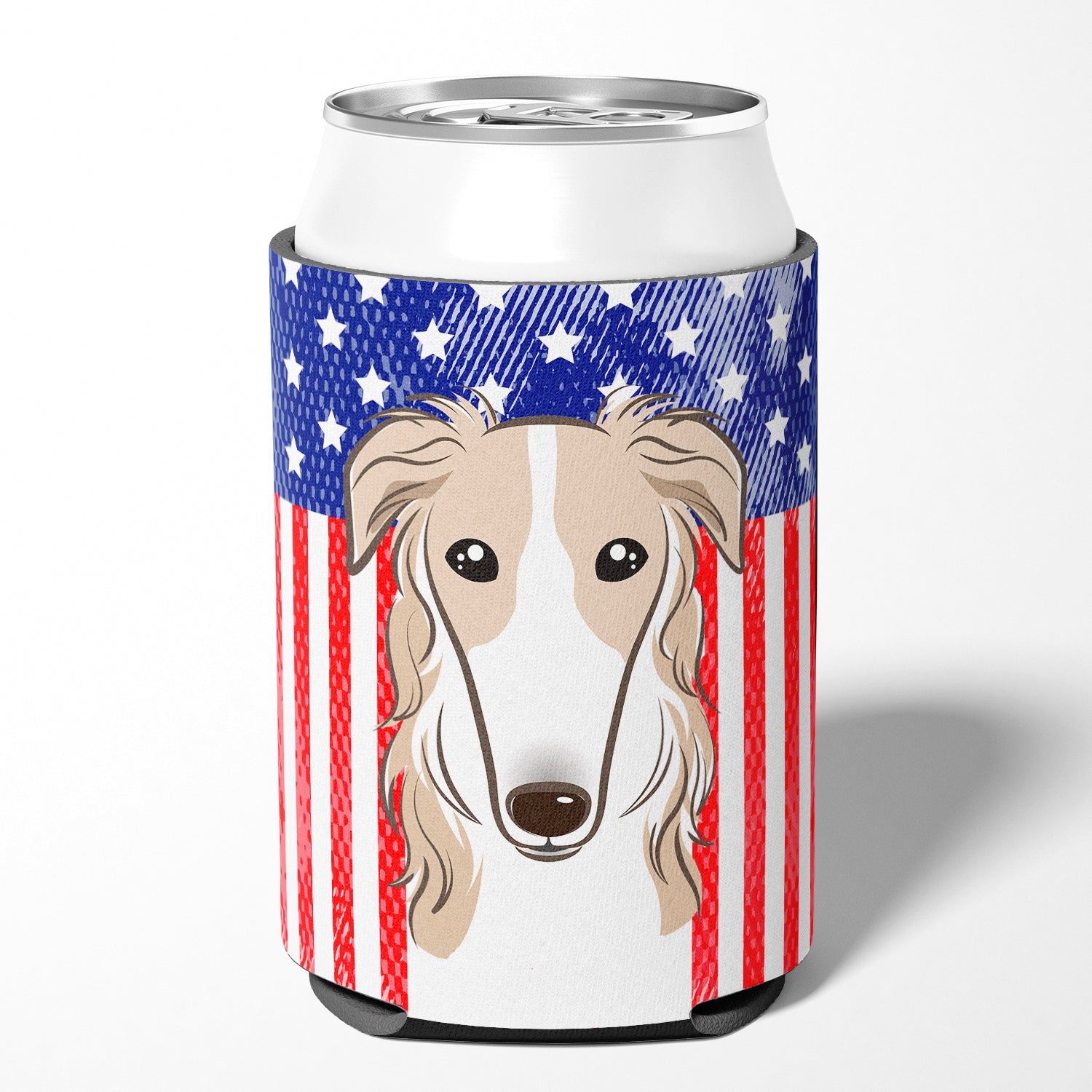 American Flag and Borzoi Can or Bottle Hugger BB2158CC.