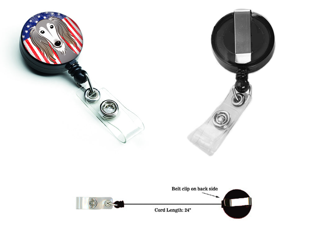 American Flag and Saluki Retractable Badge Reel BB2159BR.