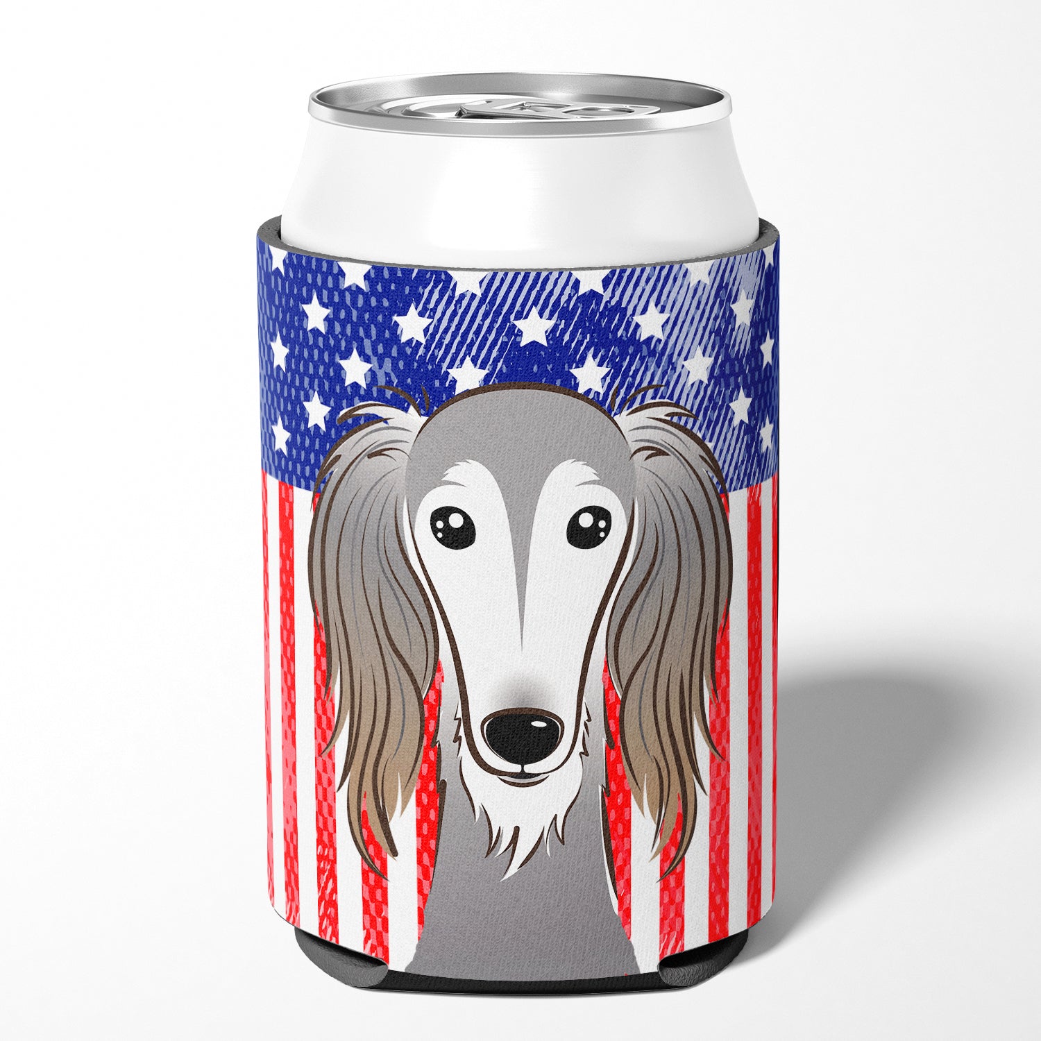 American Flag and Saluki Can or Bottle Hugger BB2159CC.