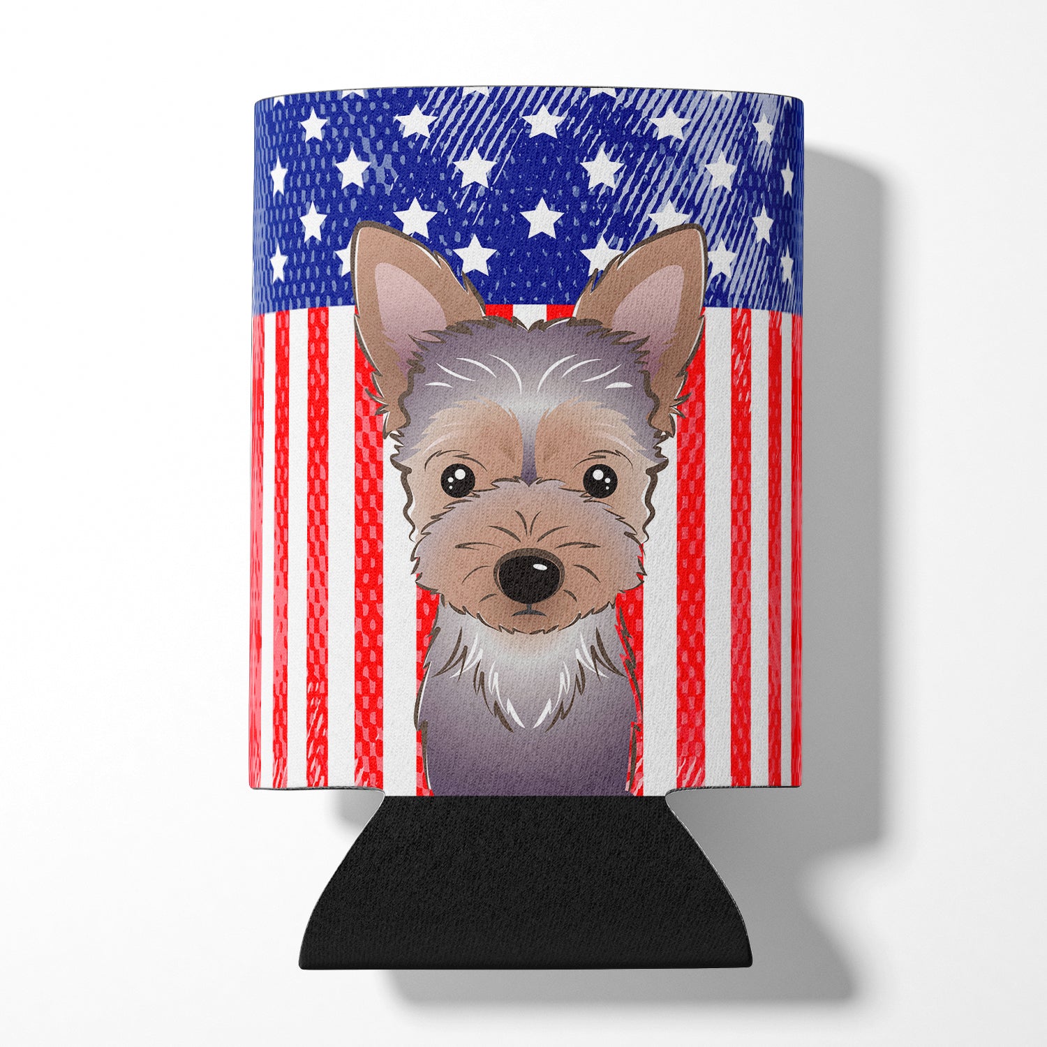 American Flag and Yorkie Puppy Can or Bottle Hugger BB2162CC.
