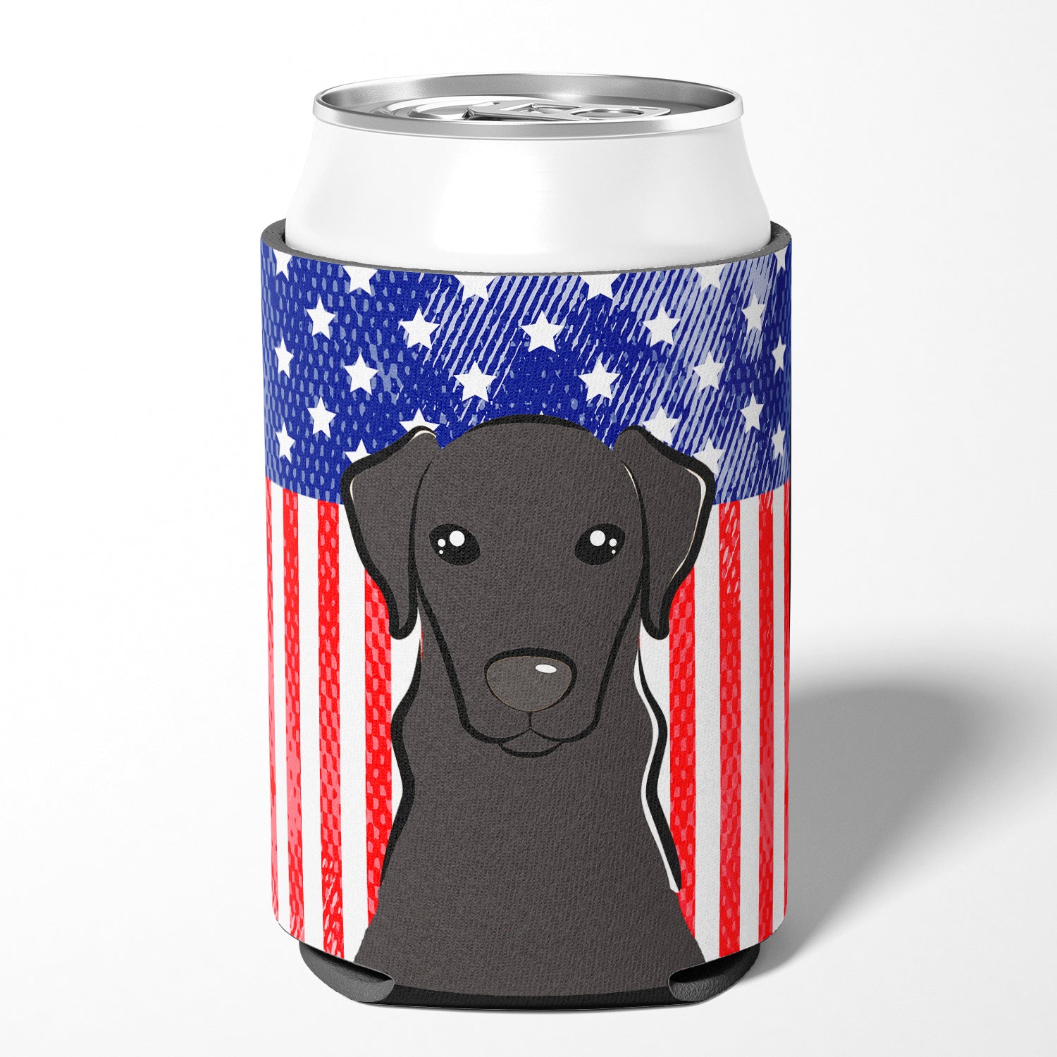 American Flag and Black Labrador Can or Bottle Hugger BB2165CC.