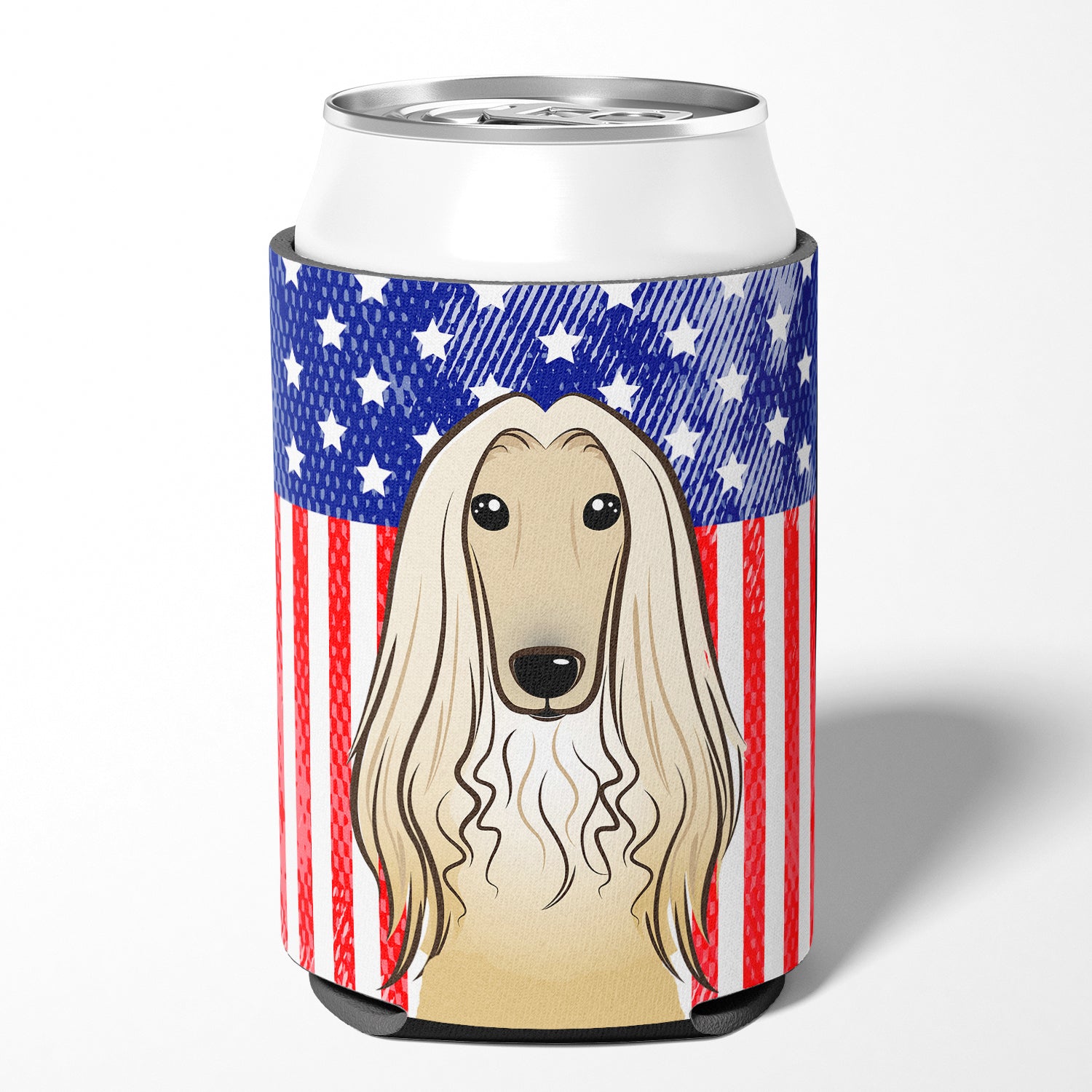American Flag and Afghan Hound Can or Bottle Hugger BB2174CC.