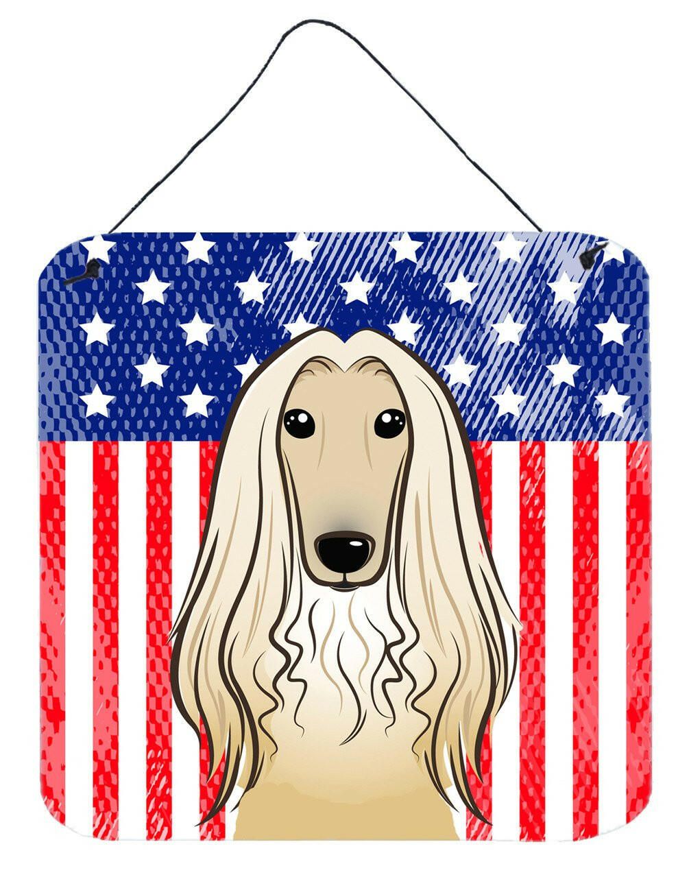 American Flag and Afghan Hound Wall or Door Hanging Prints BB2174DS66 by Caroline's Treasures