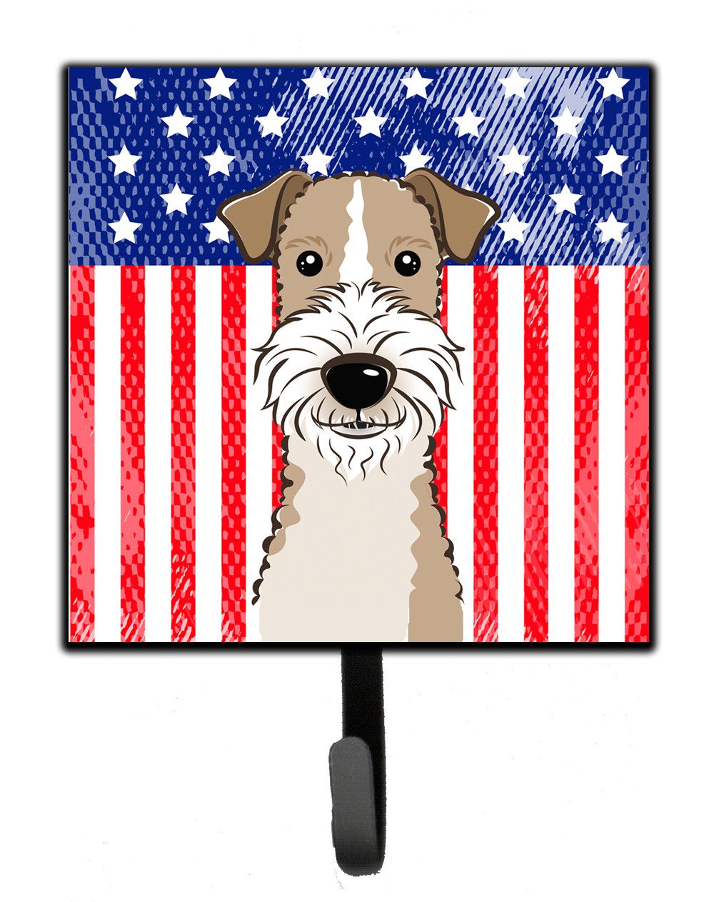 American Flag and Wire Haired Fox Terrier Leash or Key Holder BB2177SH4 by Caroline's Treasures