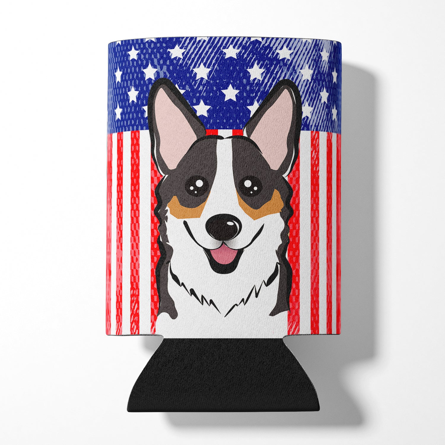 American Flag and Tricolor Corgi Can or Bottle Hugger BB2185CC.