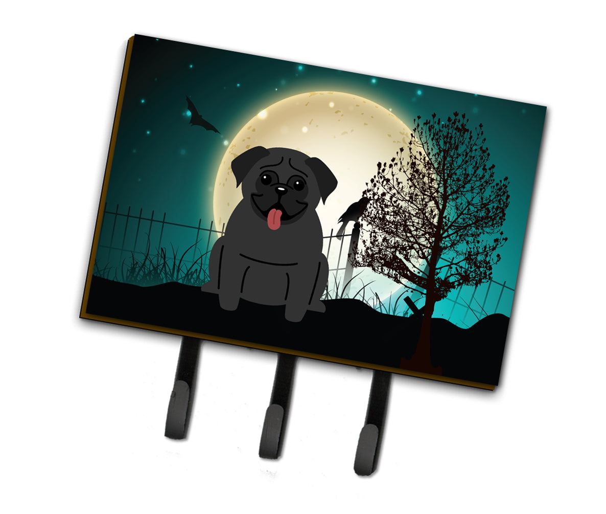 Halloween Scary Pug Black Leash or Key Holder BB2196TH68