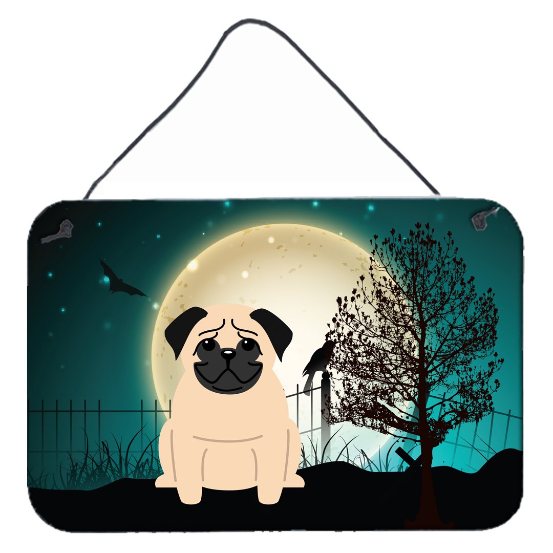 Halloween Scary Pug Fawn Wall or Door Hanging Prints BB2198DS812 by Caroline's Treasures