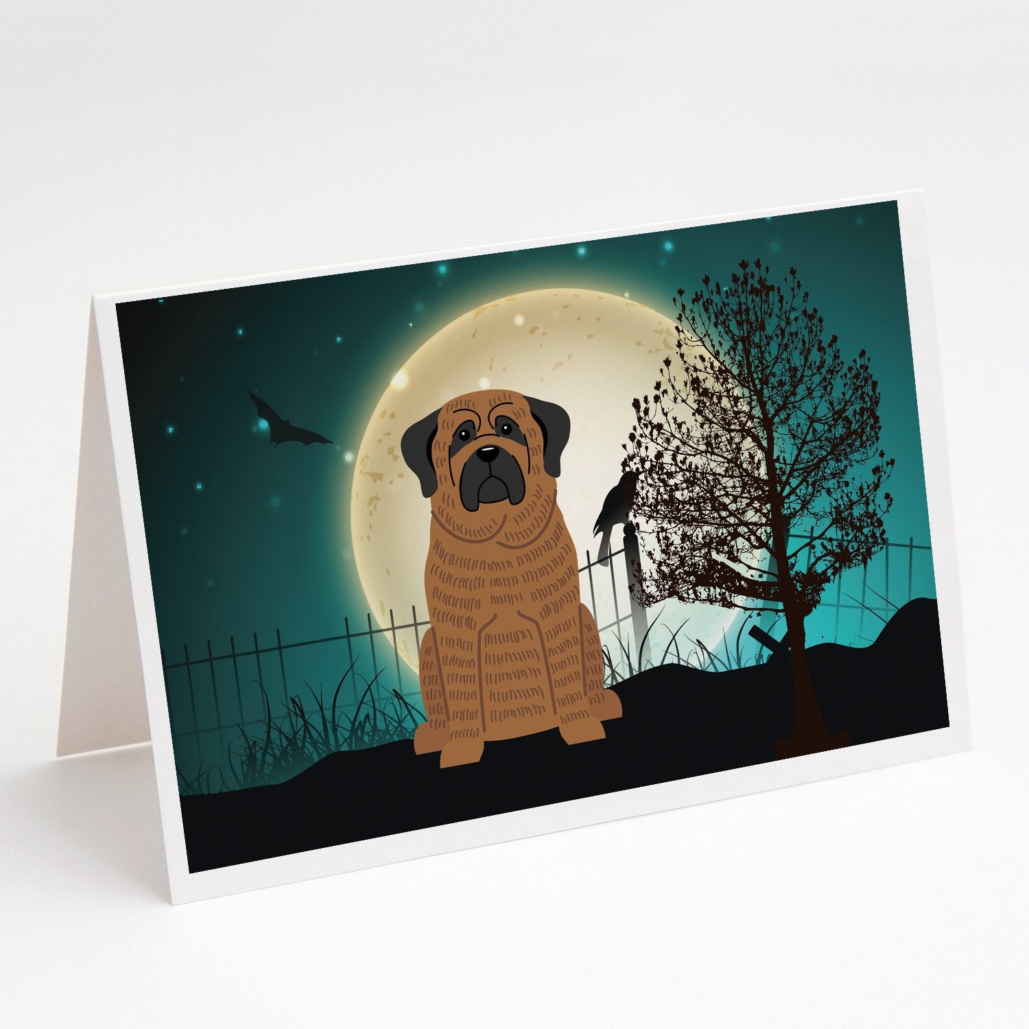 Buy this Halloween Scary Mastiff Brindle Greeting Cards and Envelopes Pack of 8