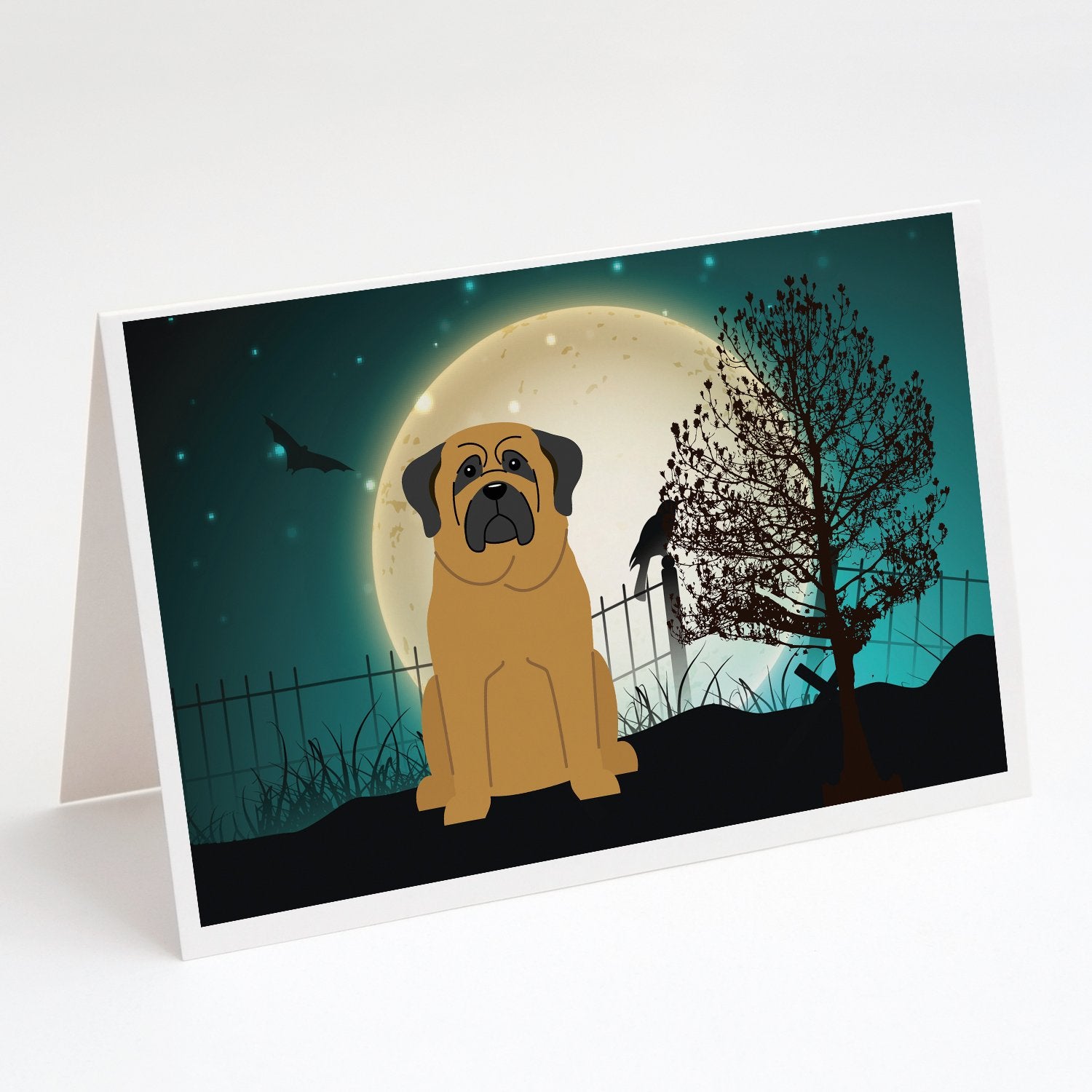 Buy this Halloween Scary Mastiff Greeting Cards and Envelopes Pack of 8