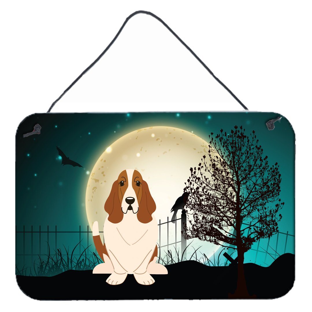 Halloween Scary Basset Hound Wall or Door Hanging Prints BB2211DS812 by Caroline's Treasures